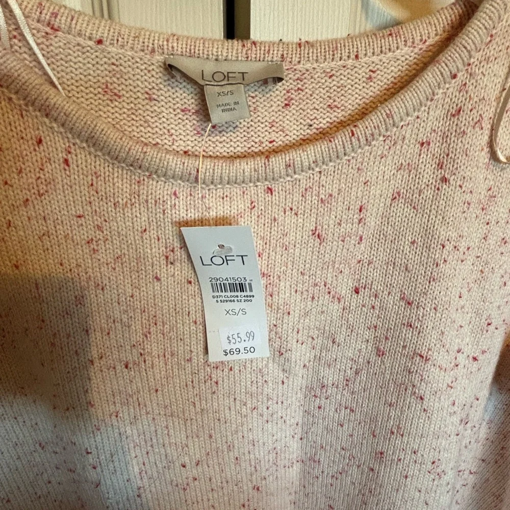 LOFT Speckled Pink Sweater XS/S - Picture 3 of 3